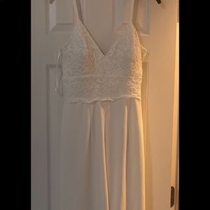 All white long jumpsuit!